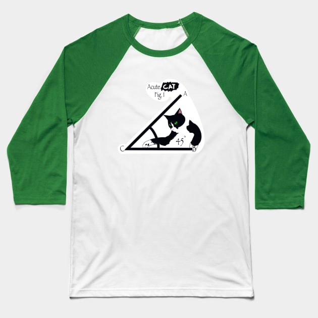 Acute Cat Baseball T-Shirt by TAP4242